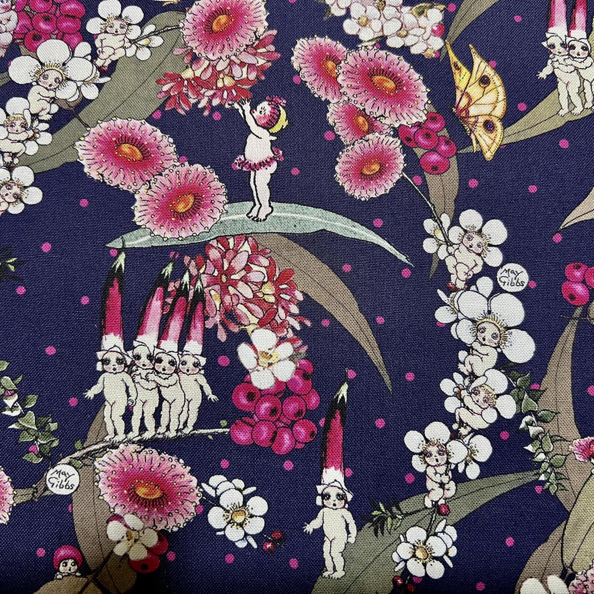 May Gibbs - NATIVE BERRIES - Navy - MG1013