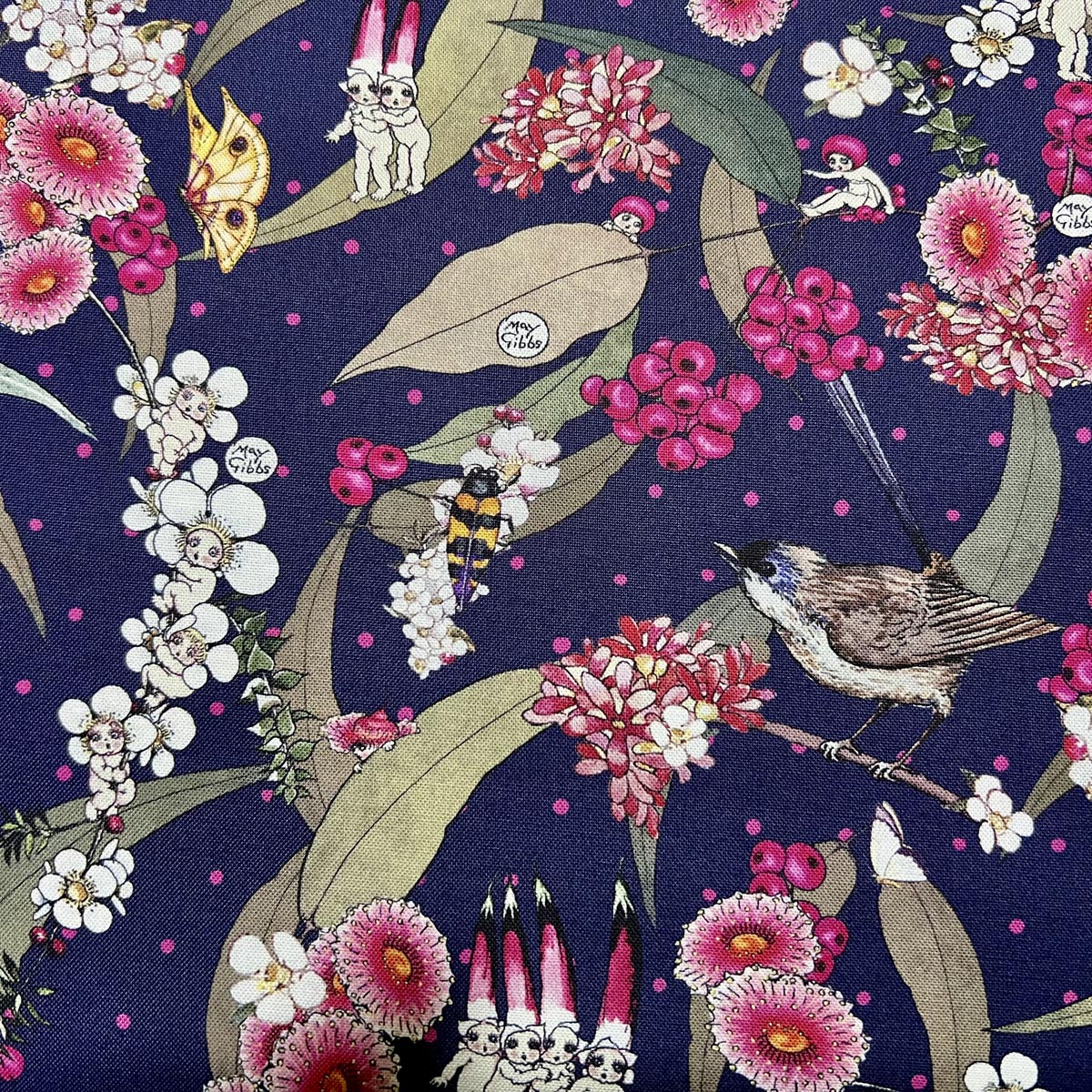 May Gibbs - NATIVE BERRIES - Navy - MG1013