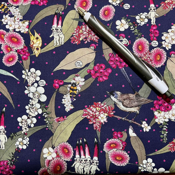 May Gibbs - NATIVE BERRIES - Navy - MG1013