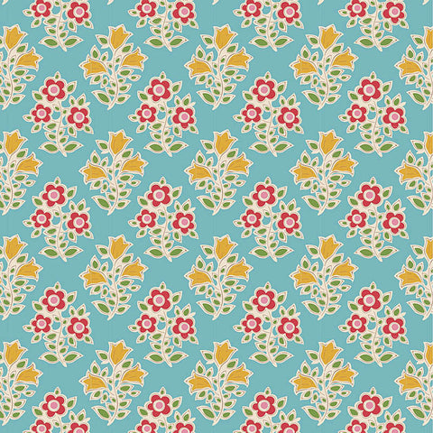Tilda - JUBILEE - Farm Flowers  - Teal 110103
