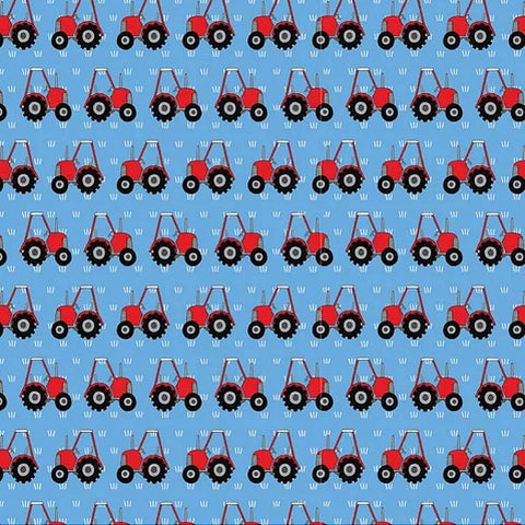 D/RT RED TRACTOR COLLECTION - Red Tractors Blue (small pattern) DV54755