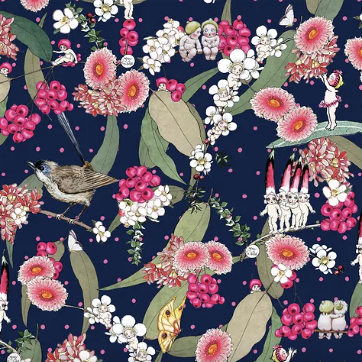 May Gibbs - NATIVE BERRIES - Navy - MG1013