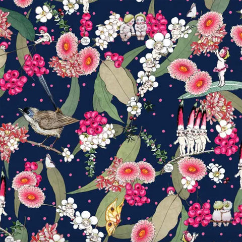 May Gibbs - NATIVE BERRIES - Navy - MG1013