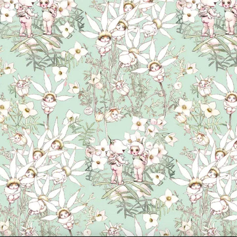 May Gibbs - PASTEL FLOWERS - Mint - MG10122