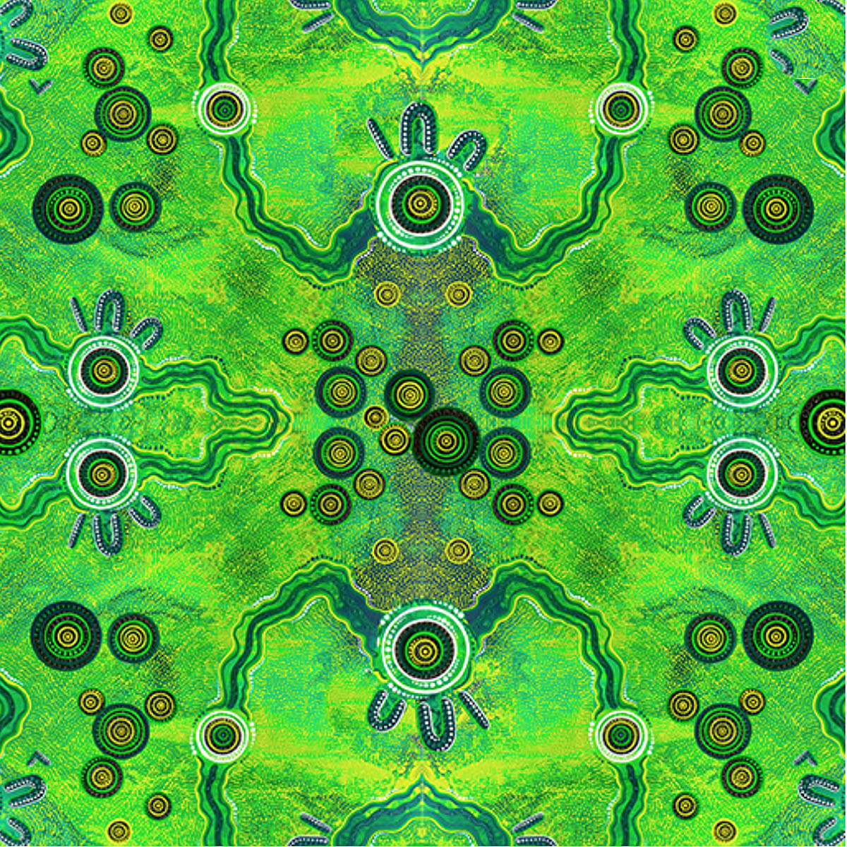 Song Lines Green - by Aboriginal artists Chern'ee, Brooke and Jessee Sutton