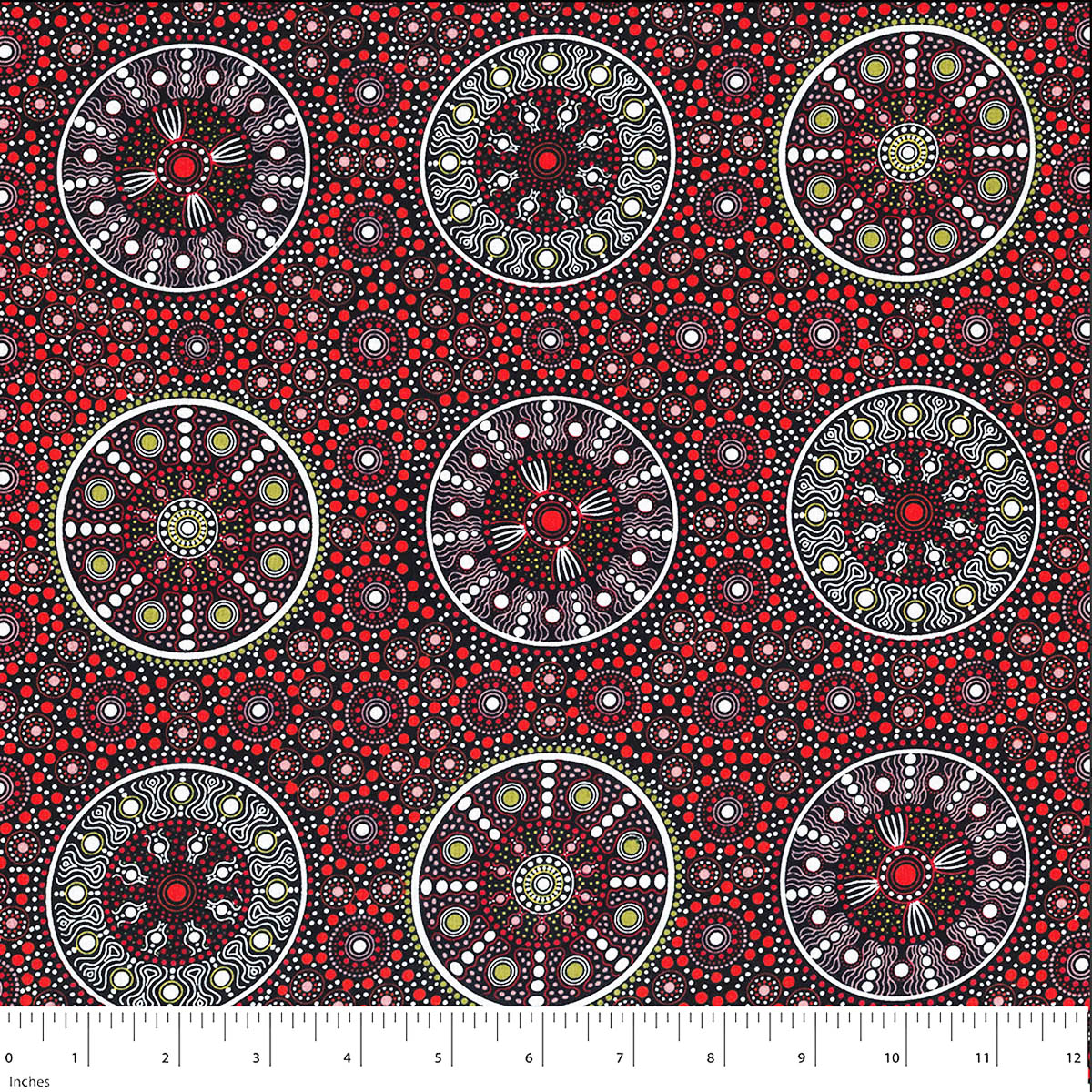 WILDFLOWERS AFTER RAIN RED by Aboriginal Artist LETISHA DOOLAN