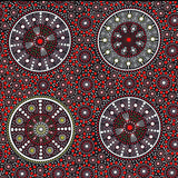 WILDFLOWERS AFTER RAIN RED by Aboriginal Artist LETISHA DOOLAN