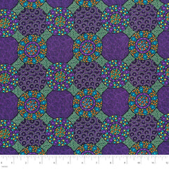 WILDFLOWERS & BUSH TUCKERS PURPLE by Aboriginal Artist CHRISTINE DOOLAN