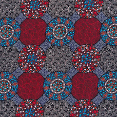 WILDFLOWERS & BUSH TUCKERS RED by Aboriginal Artist CHRISTINE DOOLAN