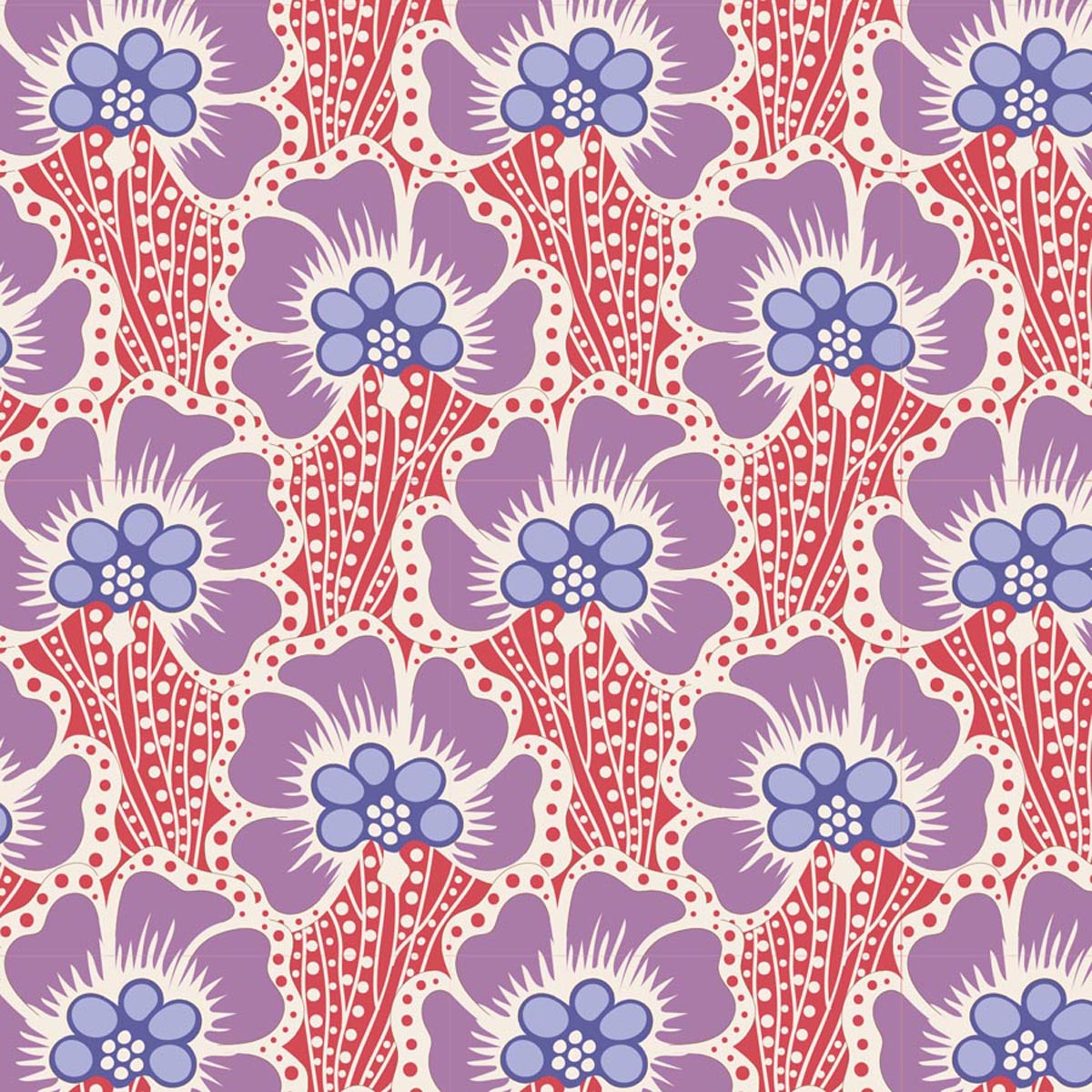 Tilda COTTON BEACH - 100325 Ocean Flower Coral
