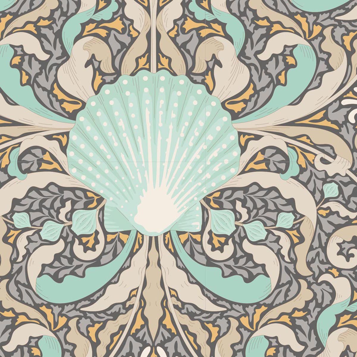 Tilda COTTON BEACH - 100326 Scallop Shell Grey