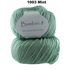 BAMBINI 8 - 8ply/DK/Lt Worsted 100% Australian Merino 50g/115m CHOOSE COLOUR