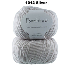 BAMBINI 8 - 8ply/DK/Lt Worsted 100% Australian Merino 50g/115m CHOOSE COLOUR