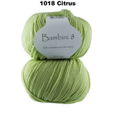 BAMBINI 8 - 8ply/DK/Lt Worsted 100% Australian Merino 50g/115m CHOOSE COLOUR