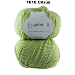 BAMBINI 8 - 8ply/DK/Lt Worsted 100% Australian Merino 50g/115m CHOOSE COLOUR