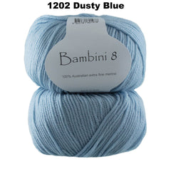 BAMBINI 8 - 8ply/DK/Lt Worsted 100% Australian Merino 50g/115m CHOOSE COLOUR