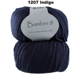 BAMBINI 8 - 8ply/DK/Lt Worsted 100% Australian Merino 50g/115m CHOOSE COLOUR