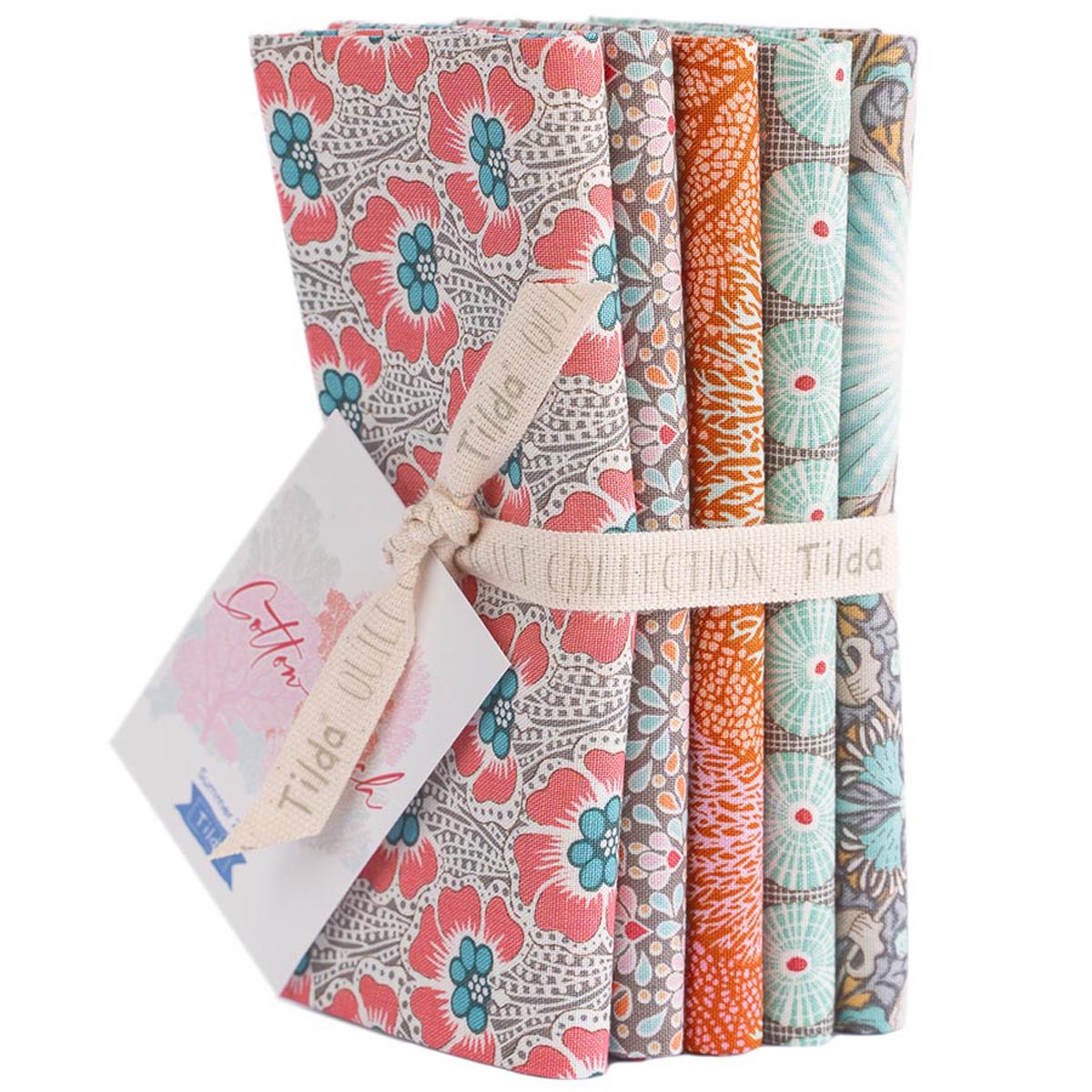 Tilda COTTON BEACH - FQ Bundle - # 300105 Sea Mist - 5 FQ's