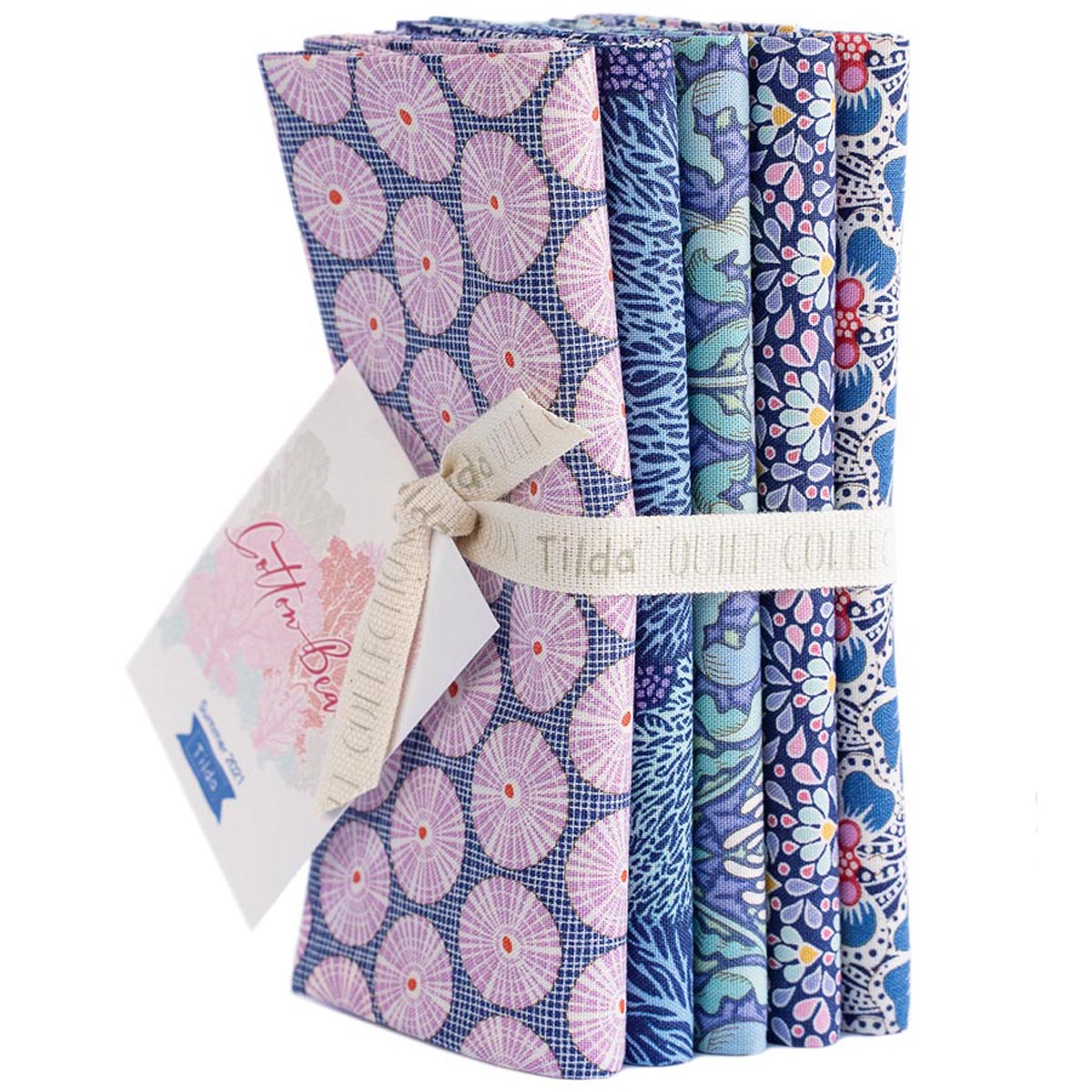 Tilda COTTON BEACH - FQ Bundle - # 300106 Ocean - 5 FQ's