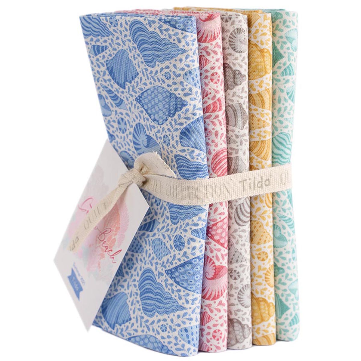 Tilda COTTON BEACH - FQ Bundle - # 300108 Beach Shells - 5 FQ's