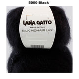 LANA GATTO - SILK MOHAIR LUX (Sparkly Lurex) -  78% SuperKid Mohair, 14% Silk, 4% Nylon, 4% Polyester - 2ply/Fingering - Ball 25g 212m/231yds  CHOOSE COLOUR