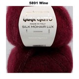 LANA GATTO - SILK MOHAIR LUX (Sparkly Lurex) -  78% SuperKid Mohair, 14% Silk, 4% Nylon, 4% Polyester - 2ply/Fingering - Ball 25g 212m/231yds  CHOOSE COLOUR
