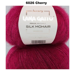 LANA GATTO - SILK MOHAIR -  75% Kid Mohair + 25% Silk - 2ply/Fingering - Ball 25g 212m/231yds  CHOOSE COLOUR