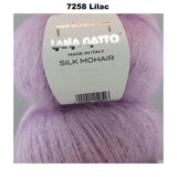 LANA GATTO - SILK MOHAIR -  75% Kid Mohair + 25% Silk - 2ply/Fingering - Ball 25g 212m/231yds  CHOOSE COLOUR