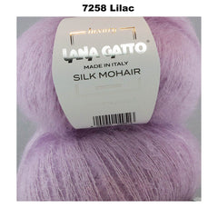 LANA GATTO - SILK MOHAIR -  75% Kid Mohair + 25% Silk - 2ply/Fingering - Ball 25g 212m/231yds  CHOOSE COLOUR