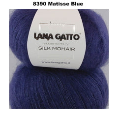 LANA GATTO - SILK MOHAIR -  75% Kid Mohair + 25% Silk - 2ply/Fingering - Ball 25g 212m/231yds  CHOOSE COLOUR