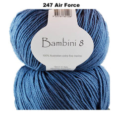 BAMBINI 8 - 8ply/DK/Lt Worsted 100% Australian Merino 50g/115m CHOOSE COLOUR