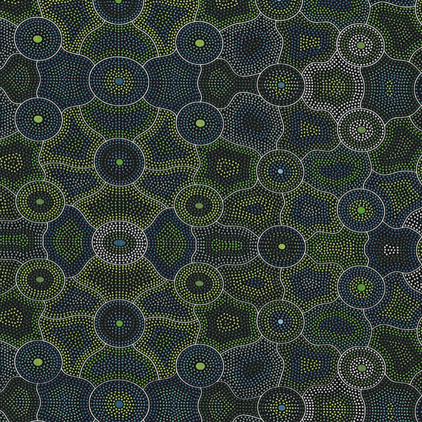 AKUNA DREAMING GREEN by Australian Aboriginal Artist Agnes Rubuntja