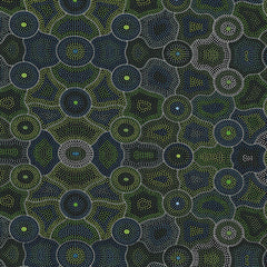 AKUNA DREAMING GREEN by Australian Aboriginal Artist Agnes Rubuntja