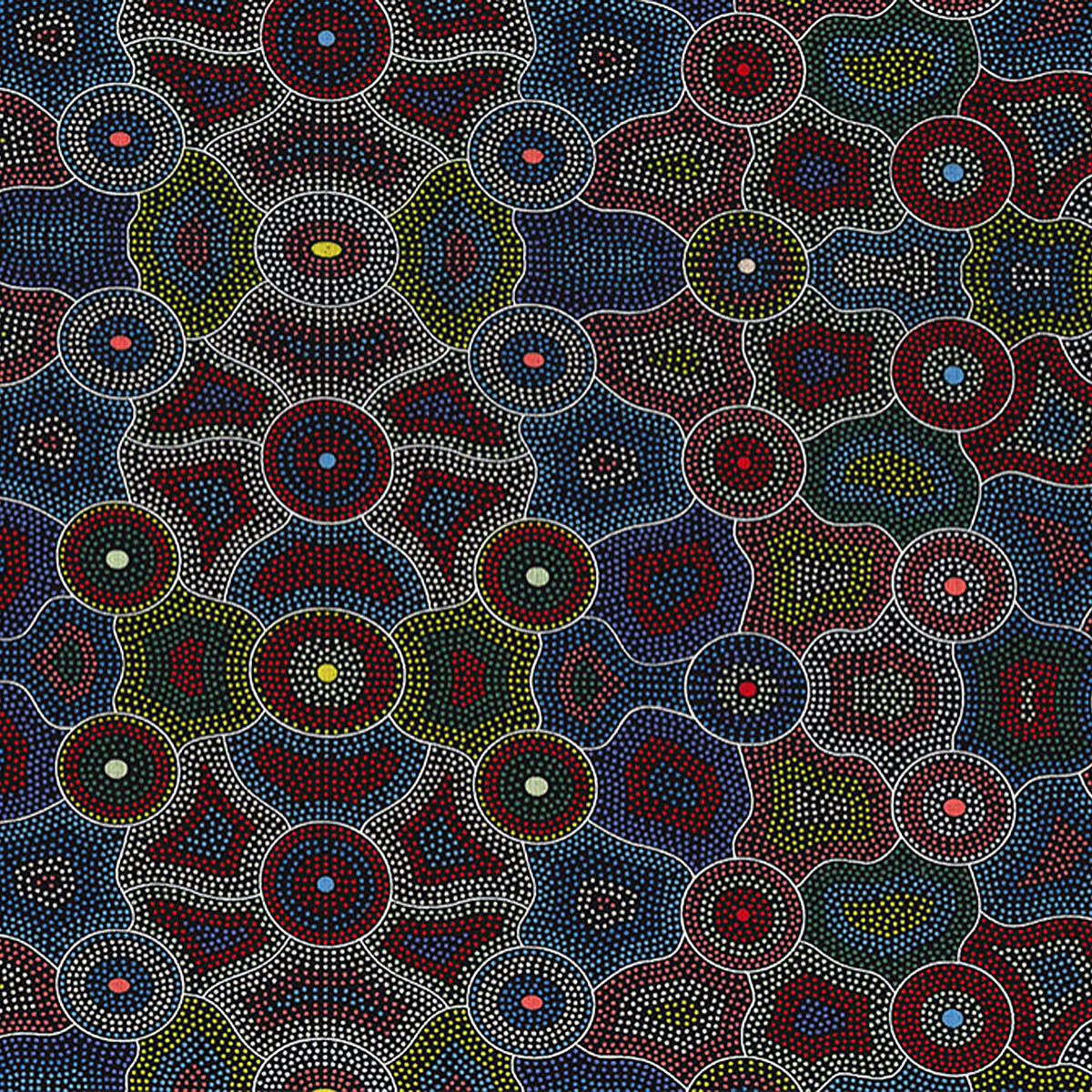 AKUNA DREAMING RED by Australian Aboriginal Artist Agnes Rubuntja