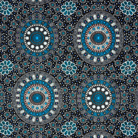 ALURA SEED DREAMING BLUE by Aboriginal Artist Karen Bird