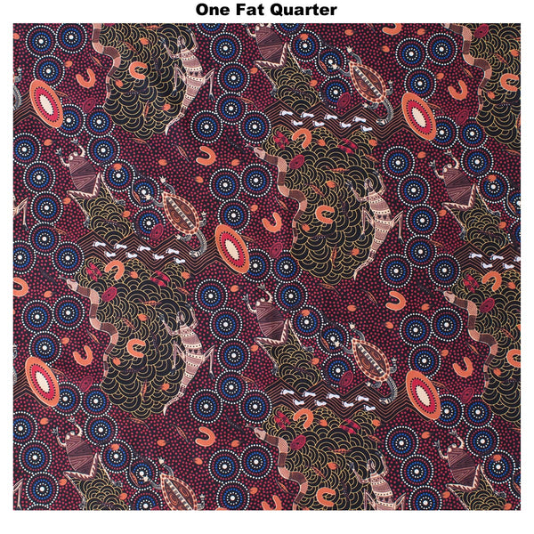 AROUND WATERHOLE RED by Aboriginal Artist NAMBOOKA