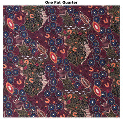 AROUND WATERHOLE RED by Aboriginal Artist NAMBOOKA