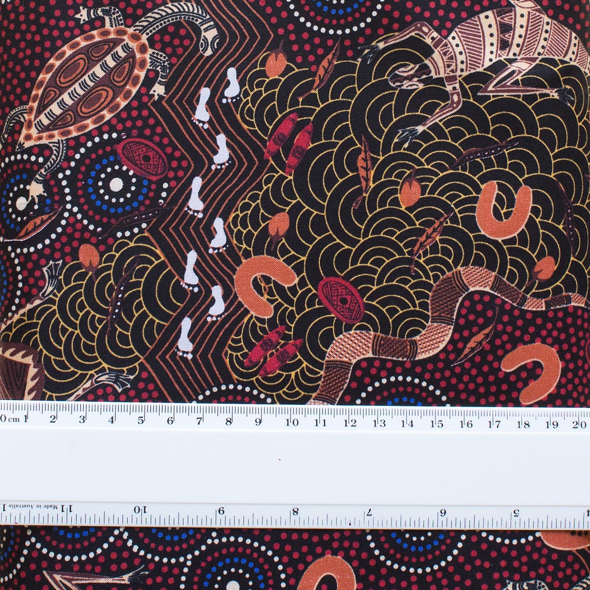 AROUND WATERHOLE RED by Aboriginal Artist NAMBOOKA