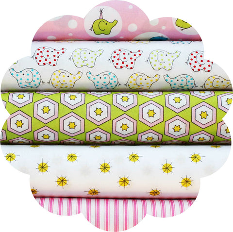 EB/BC BACKYARD CIRCUS PINK - 20 Charm Squares 5