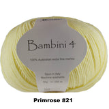 BAMBINI 4 -100% Australian Wool 4ply/Sport - 50g / 200m  CHOOSE COLOUR