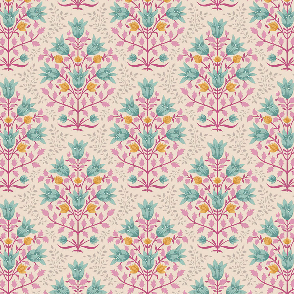 Tilda WINDY DAYS -  FAT QUARTER BUNDLE - 5 FQ's - GREY/TEAL