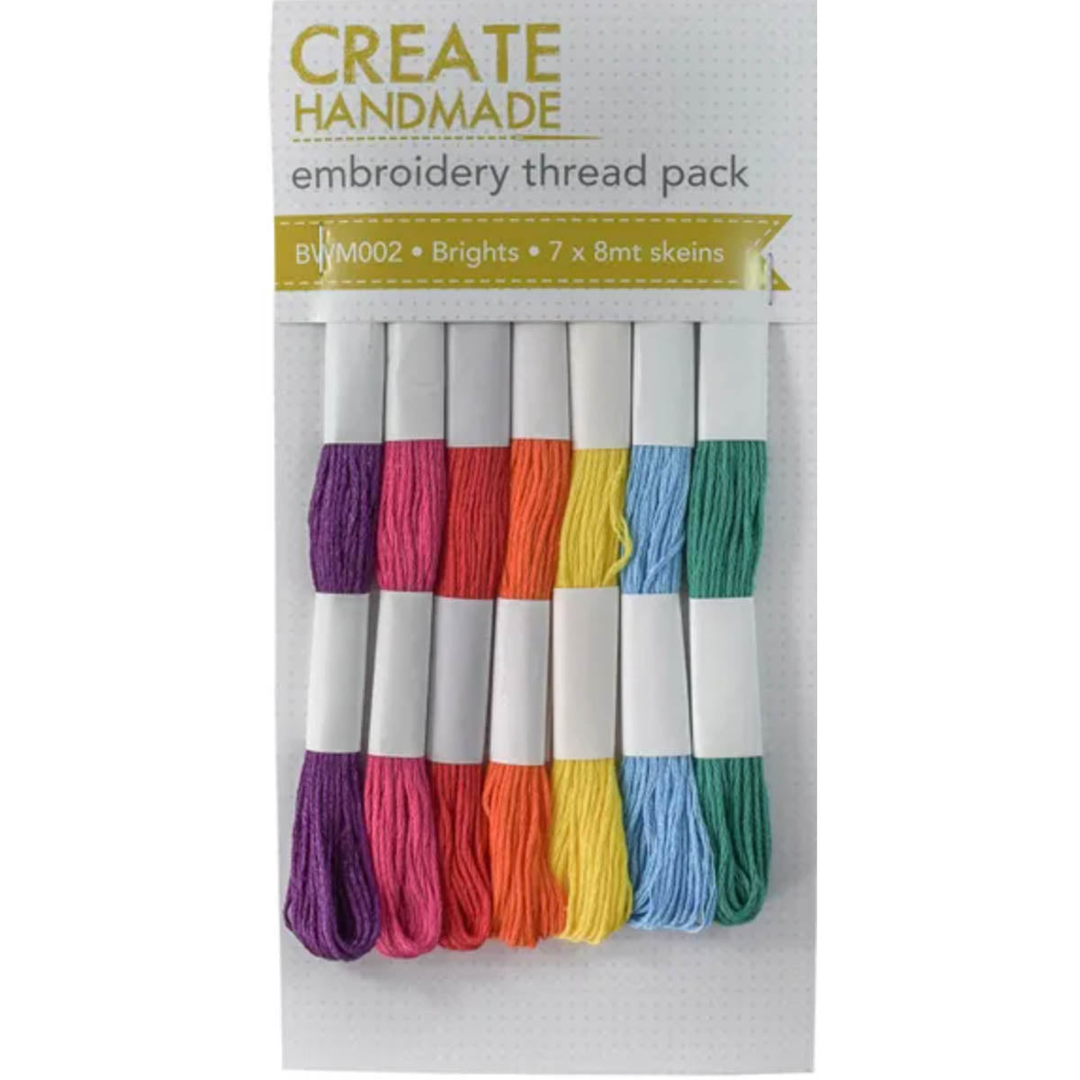 EMBROIDERY THREAD PACK - 7 x 8m Skeins by Create Handmade