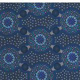 BUSH FLOWERS BLUE by Aboriginal Artist Marlene Doolan