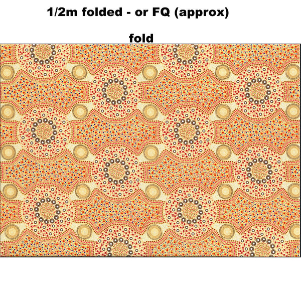 BUSH FLOWERS ECRU by Aboriginal Artist Marlene Doolan