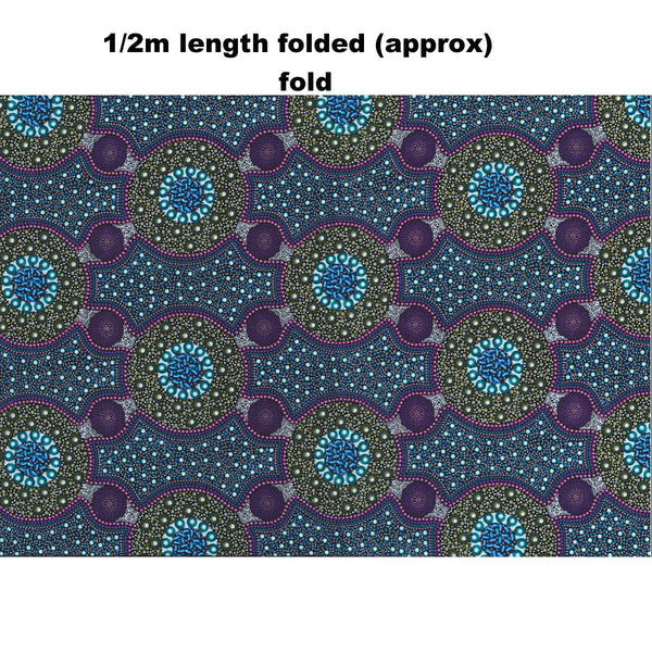 BUSH FLOWERS PURPLE by Aboriginal Artist Marlene Doolan