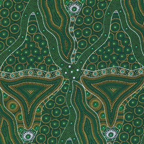 BUSH TOMATO & WATERHOLE GREEN by Aboriginal Artist Cindy Wallace