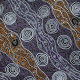 BUSH CAMP PURPLE by Aboriginal Artist AUDREY NAPANANGKA