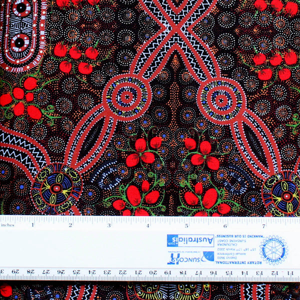 BUSH FOOD RED by Aboriginal Artist CINDY WALLACE