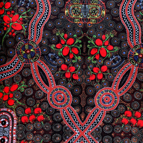 BUSH FOOD RED by Aboriginal Artist CINDY WALLACE