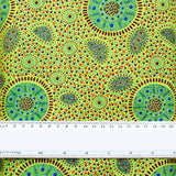 BUSH ONIONS & WILD FLOWERS GREEN by Aboriginal Artist JANE DOOLAN